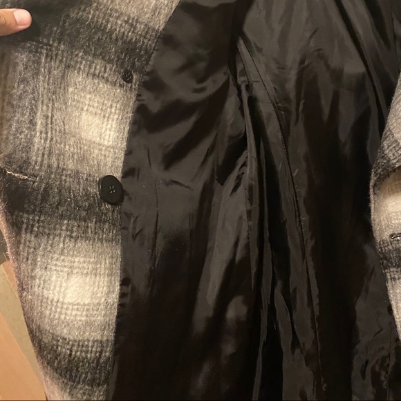 White and Black Pea Coat - Picture 3 of 6